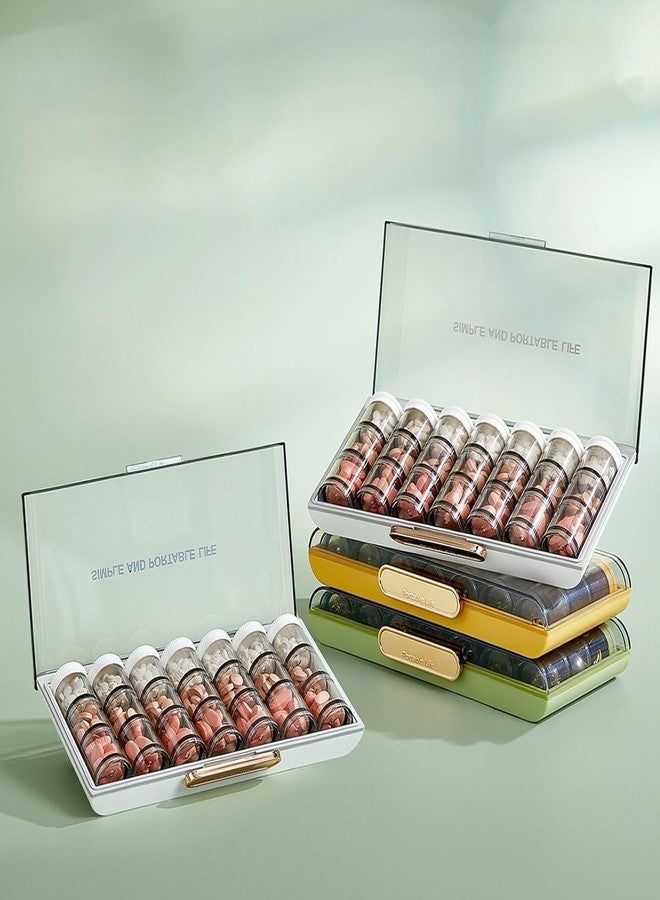 HOMENITY هومينيتي® - علبة صغيرة متعددة الأغراض مع فواصل قابلة للتعديل، لتنظيم المجوهرات أو كعلبة حبوب، سهلة الحمل ومتعددة الاستخدامات، منظم حبوب أسبوعي، علبة حبوب، (الحجم: 12.4 × 3.65 × 24 سم) - Image 3